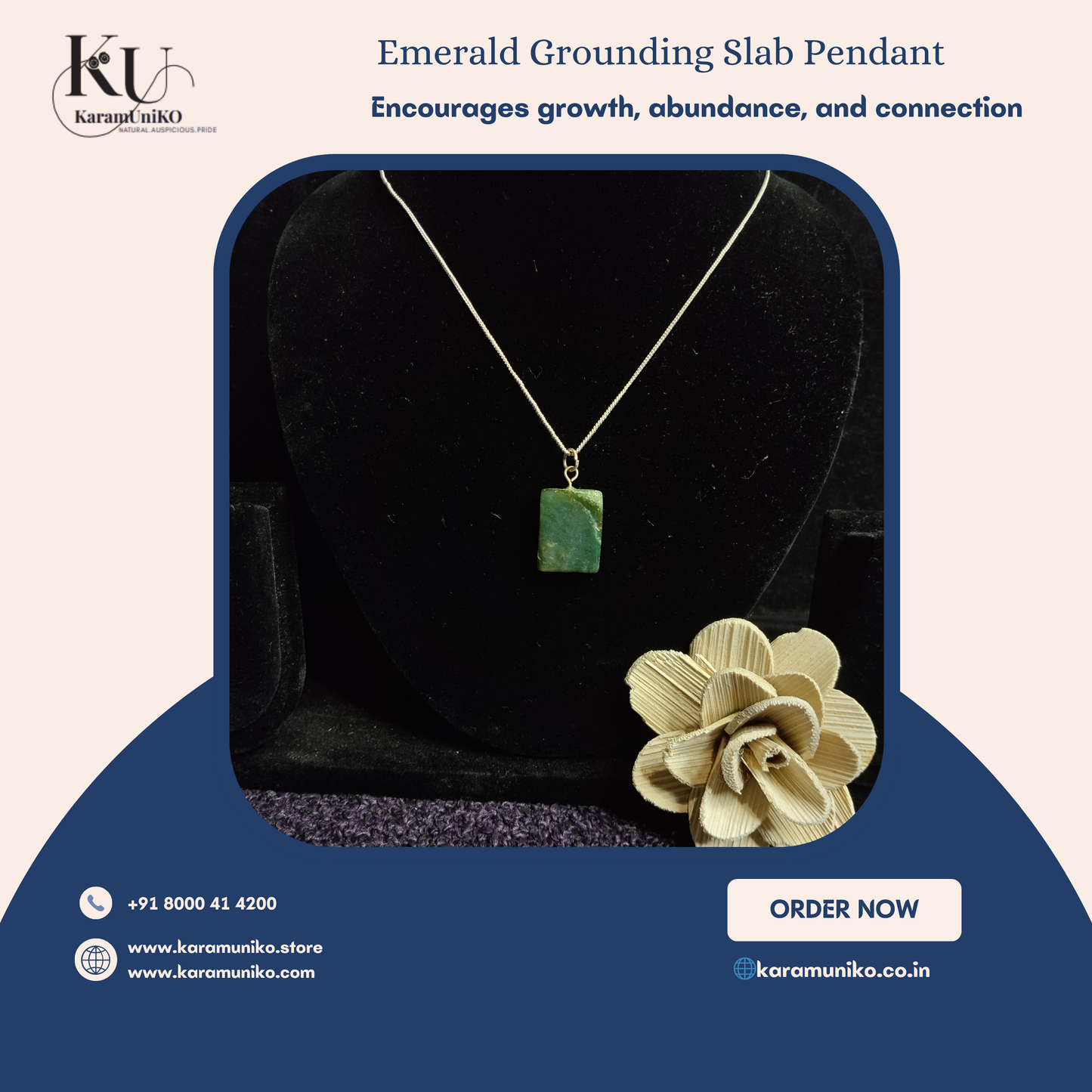 Emerald Grounding Slab Pendant