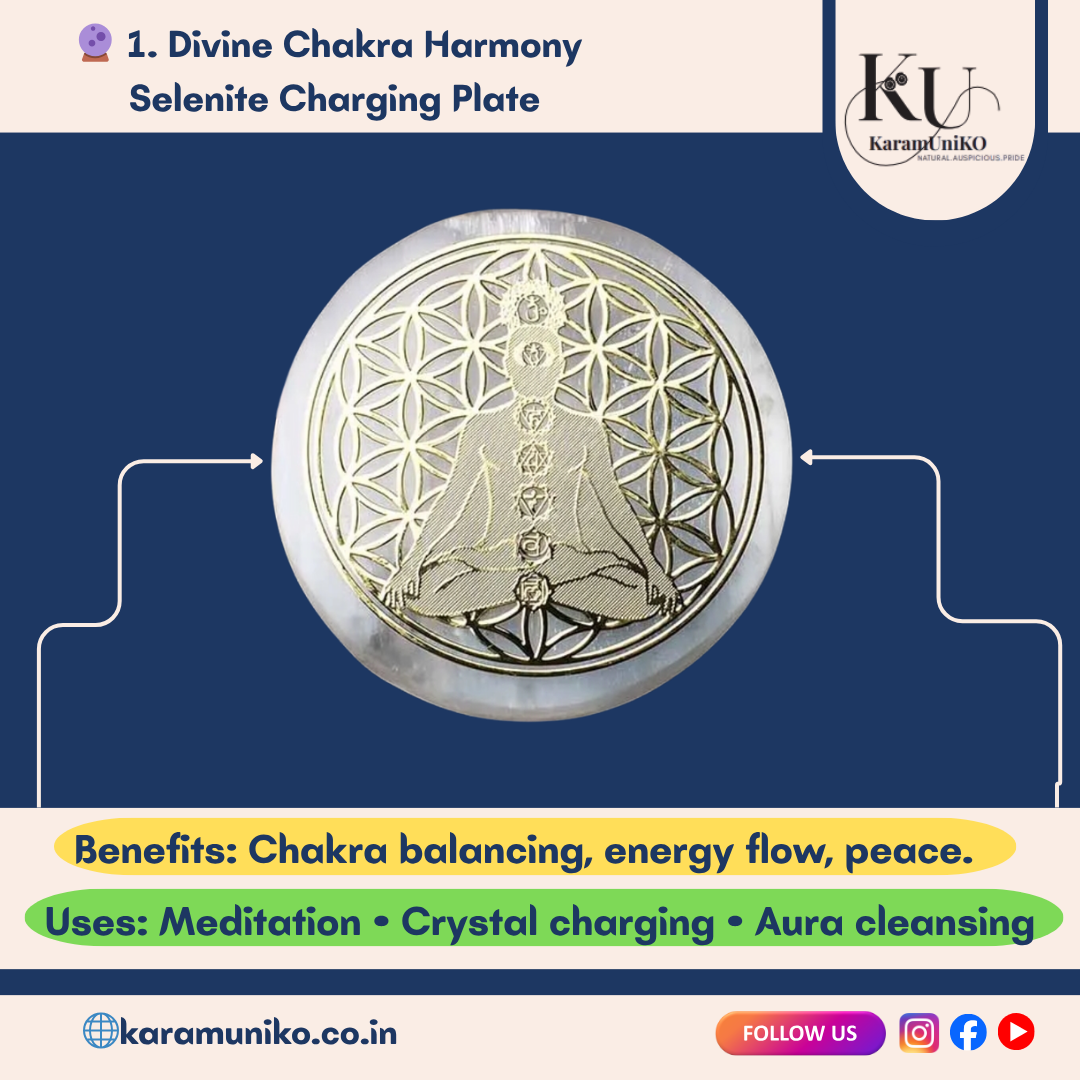 Divine Chakra Harmony Selenite Charging Plate