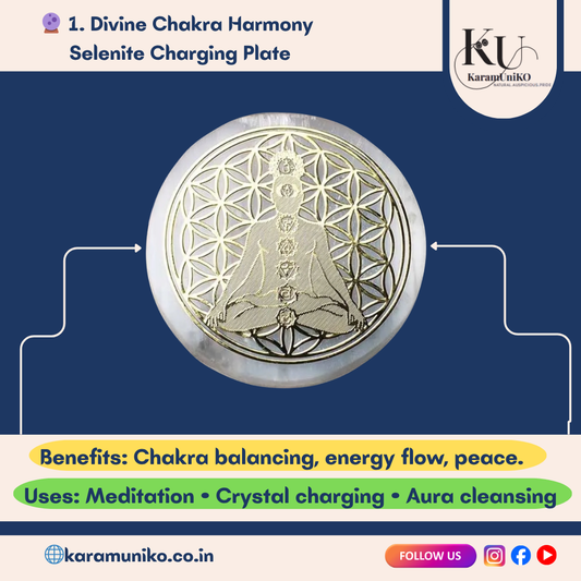 Divine Chakra Harmony Selenite Charging Plate