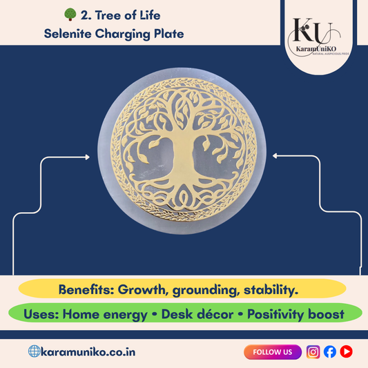 Tree of Life Selenite Charging Plate
