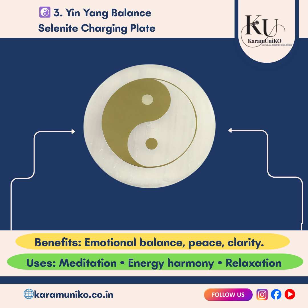 Yin Yang Balance Selenite Charging Plate