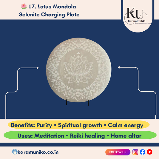 Lotus Mandala Selenite Charging Plate