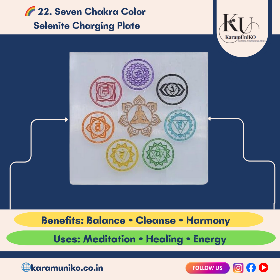 Seven Chakra Color Selenite Charging Plate