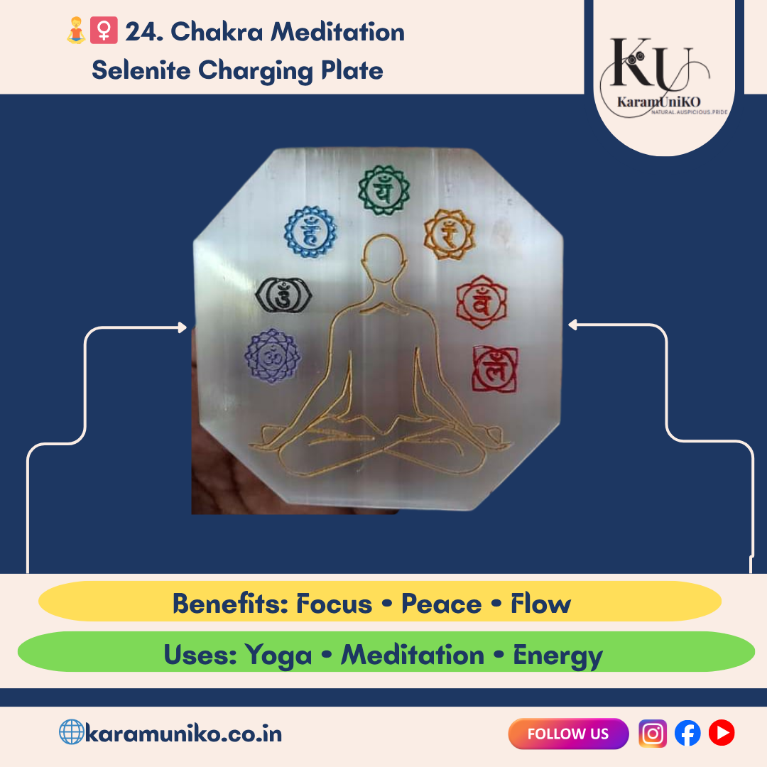 Chakra Meditation Selenite Charging Plate