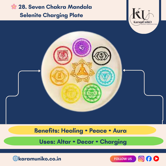 Seven Chakra Mandala Selenite Charging Plate
