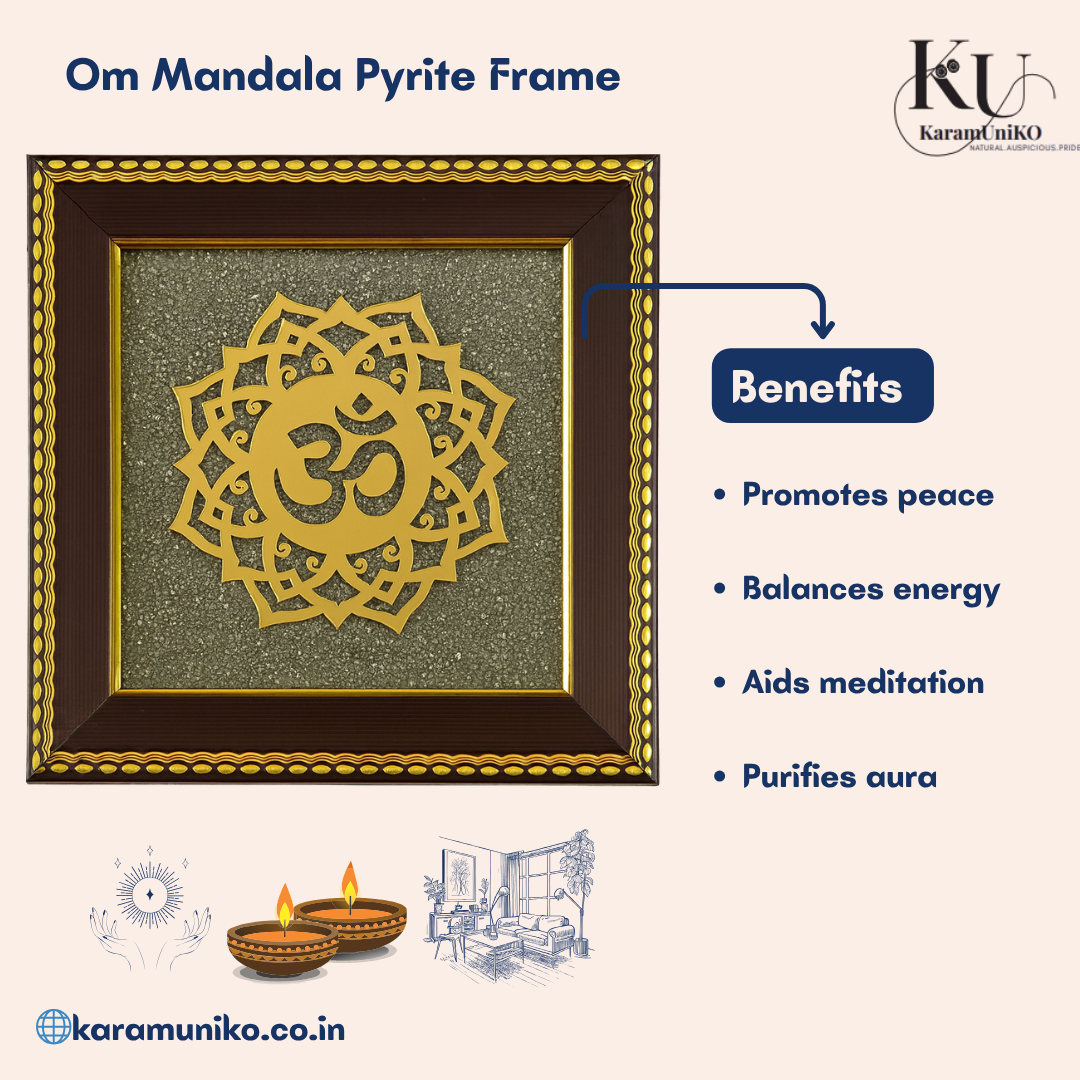 Om Mandala Pyrite Frame