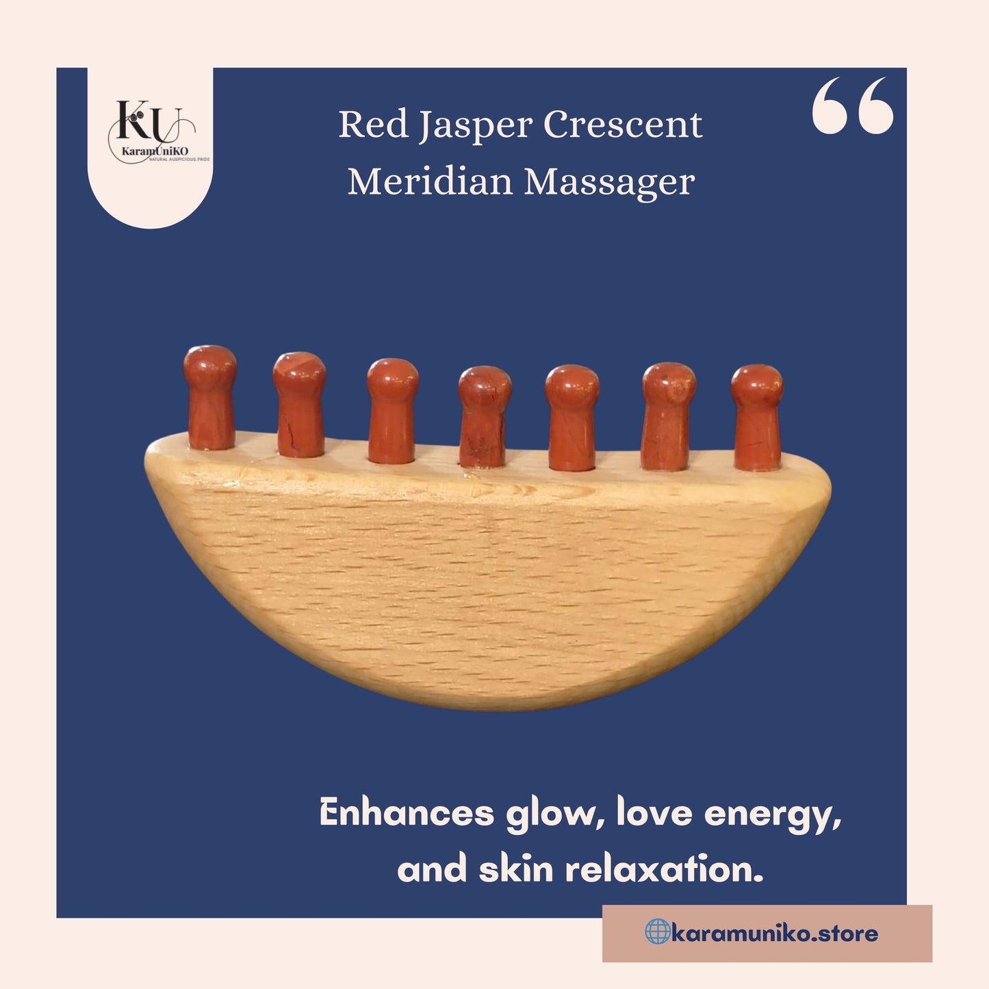 Red Jasper Crescent Meridian Massager