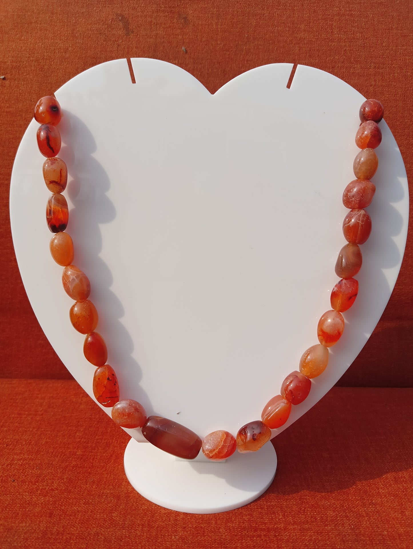 Natural Carnelian Bead Necklace – Stone of Courage & Vitality