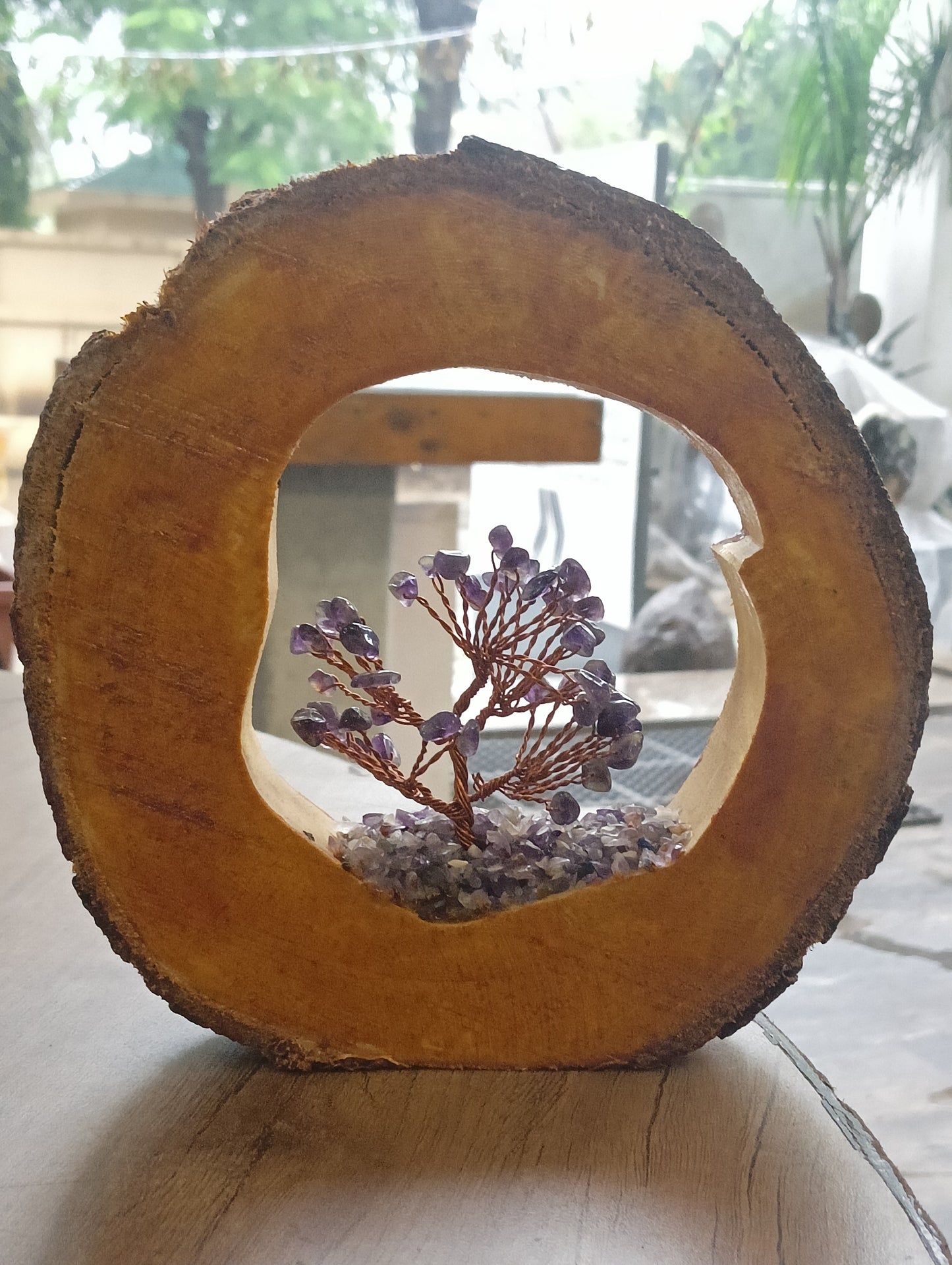 Glowing Gem Tree in Hollow Log