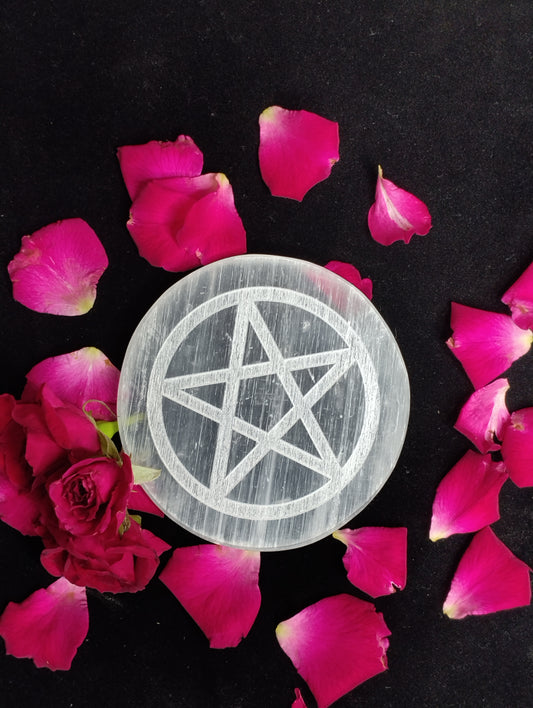 Pentacle Selenite Plate
