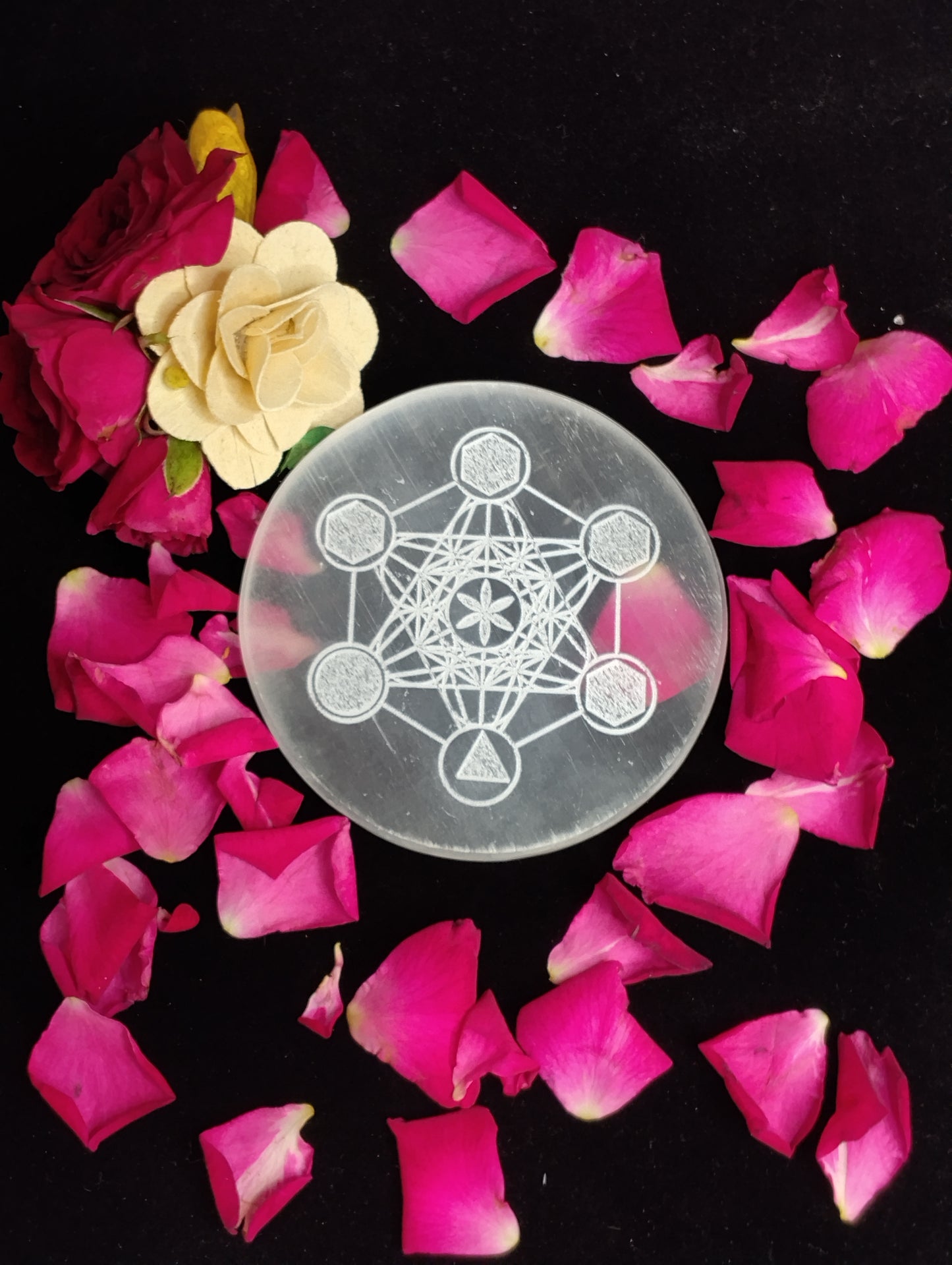 Metatron’s Cube Selenite Plate