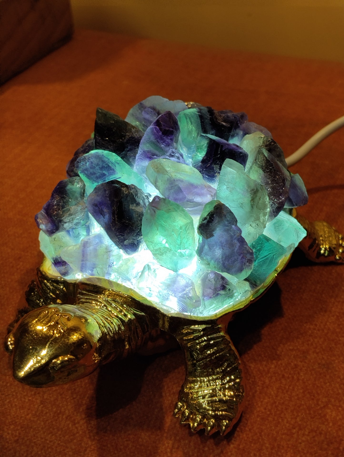 Shell of Light – Labrodorite Tortoise Lamp
