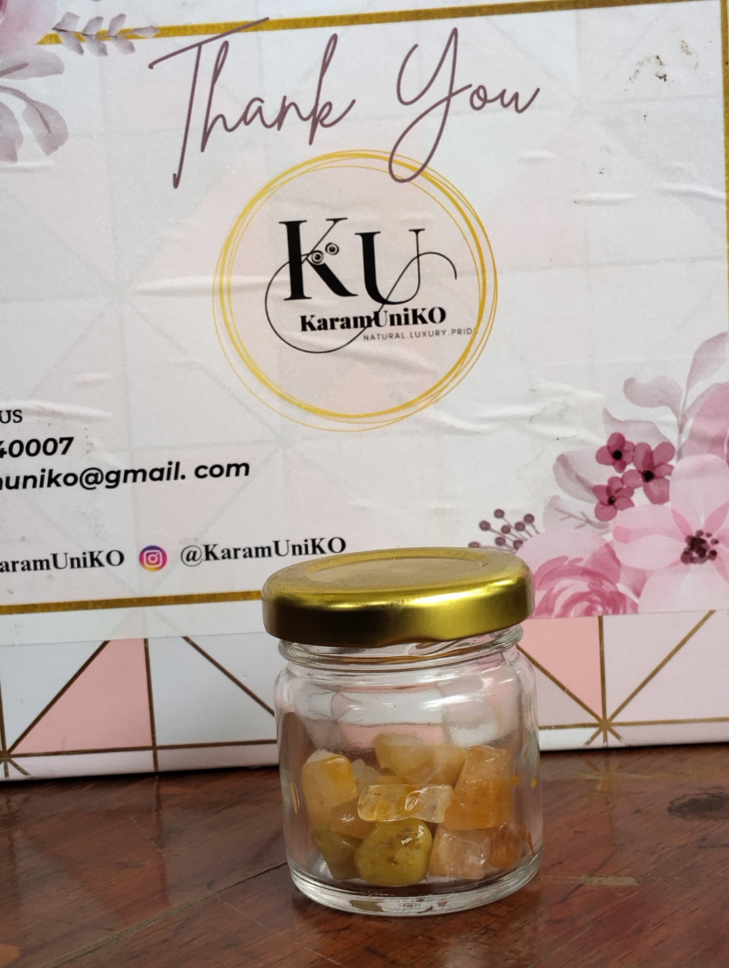 Jar of Yellow Jasper Stone Chips