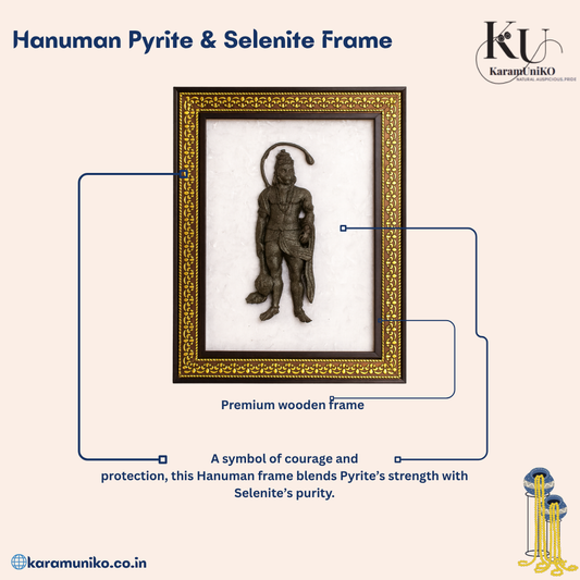 Hanuman Pyrite & Selenite Frame – Karamuniko Divine Warrior Series