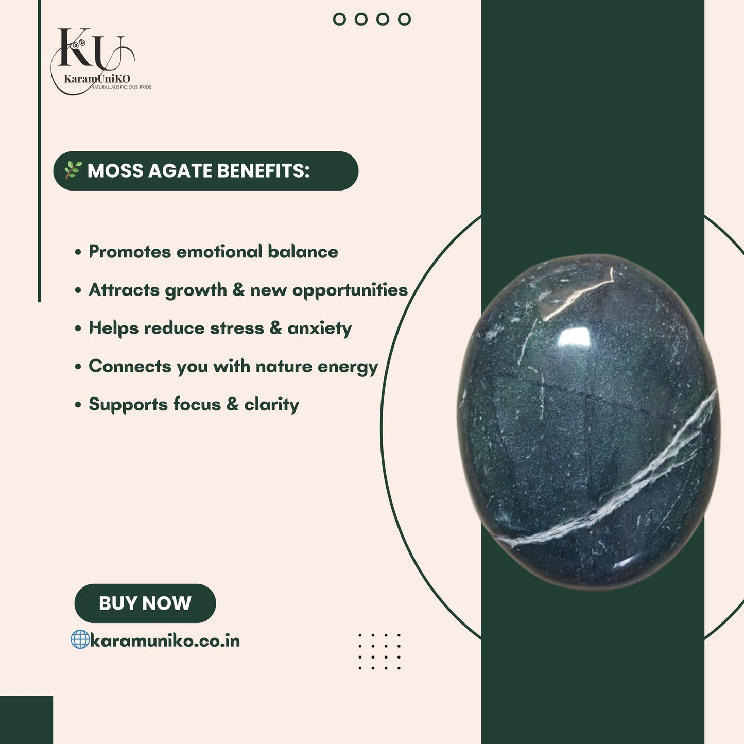 Moss Agate Palm Stone – Natural Growth & Balance Crystal