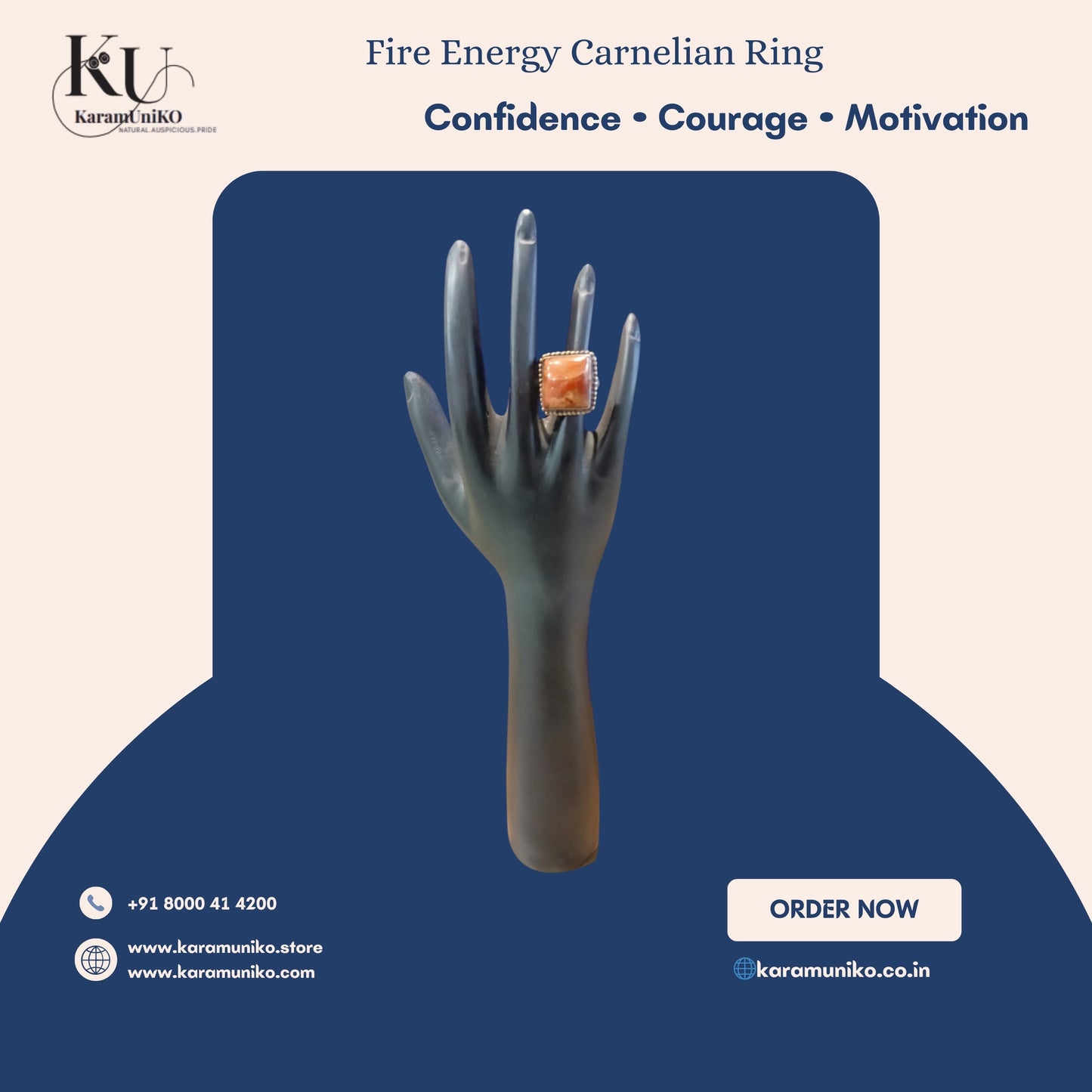 Fire Energy Carnelian Ring