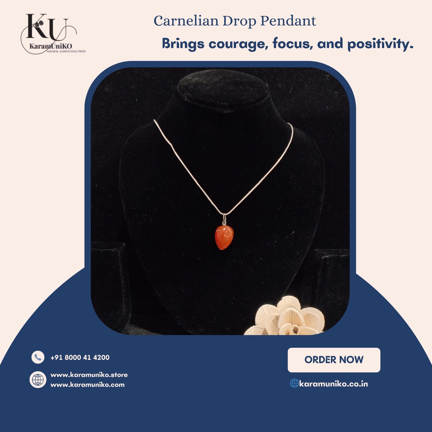 Carnelian Drop Pendant