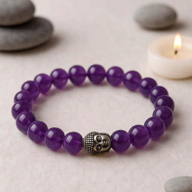 Amethyst Bracelet ( The Crystal of Calmness, Protection & Healing)