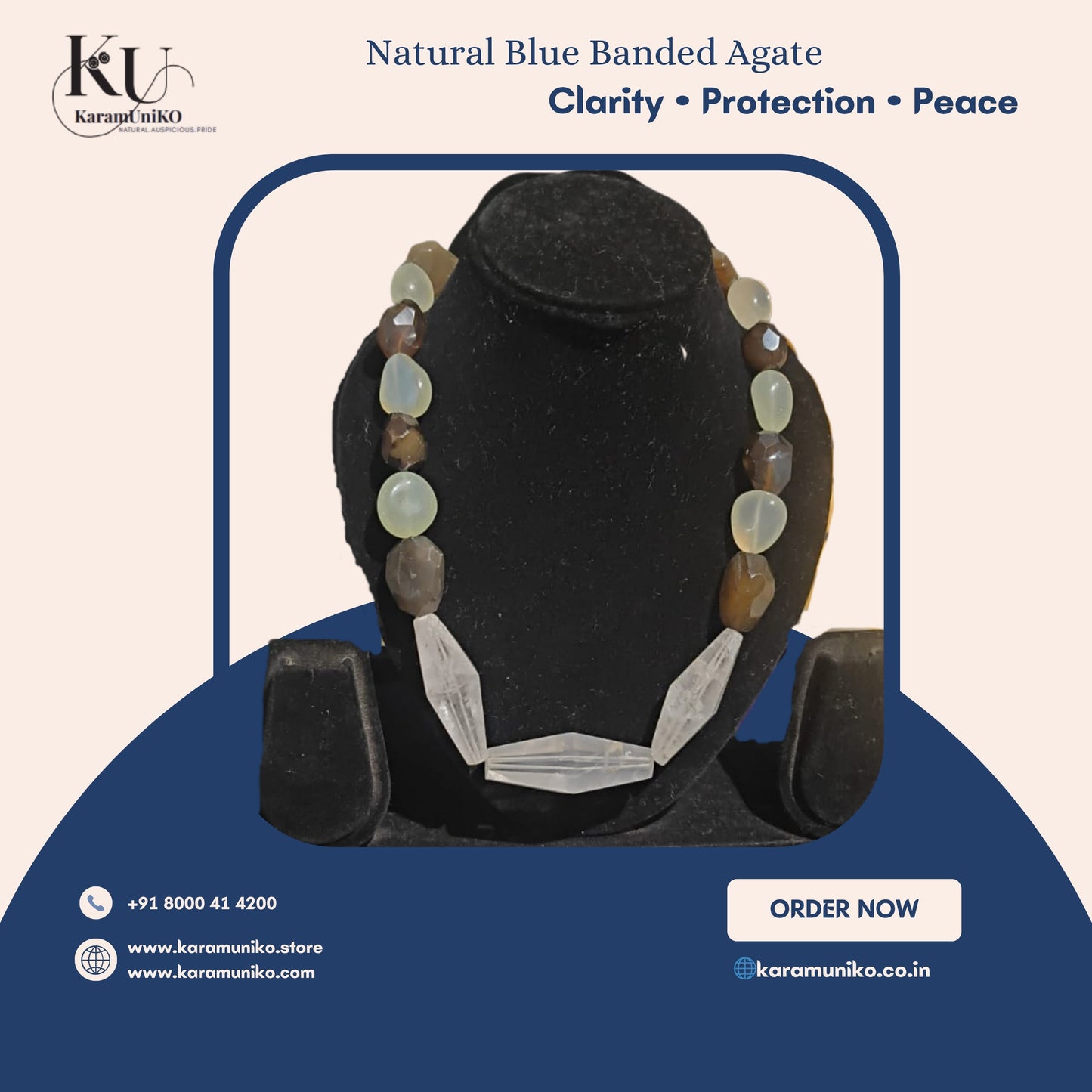 Natural Blue Banded Agate
