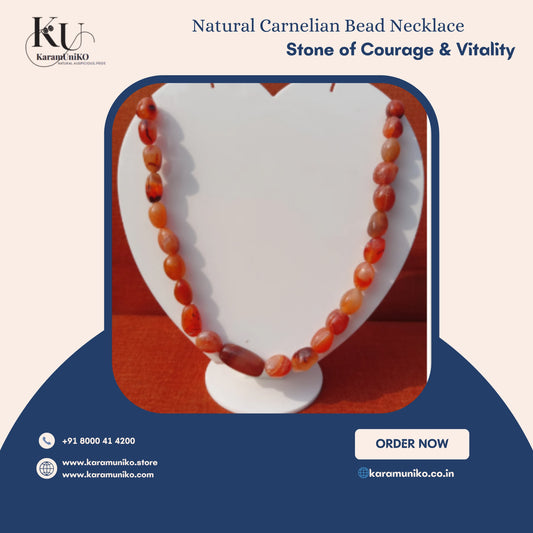 Natural Carnelian Bead Necklace