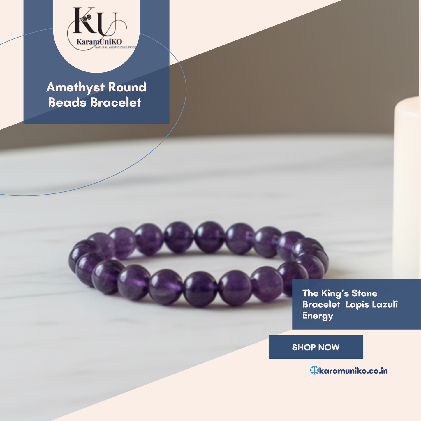 Amethyst Round Beads Bracelet