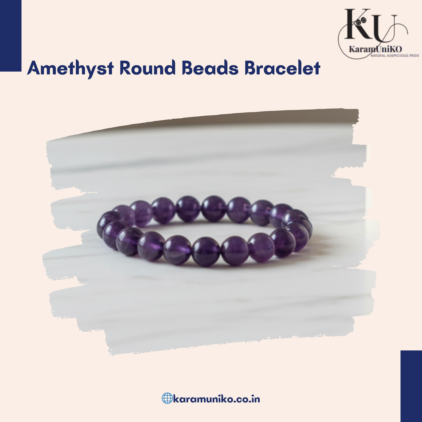 Amethyst Round Beads Bracelet