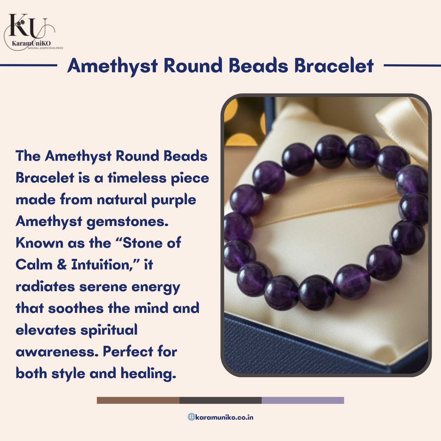Amethyst Round Beads Bracelet