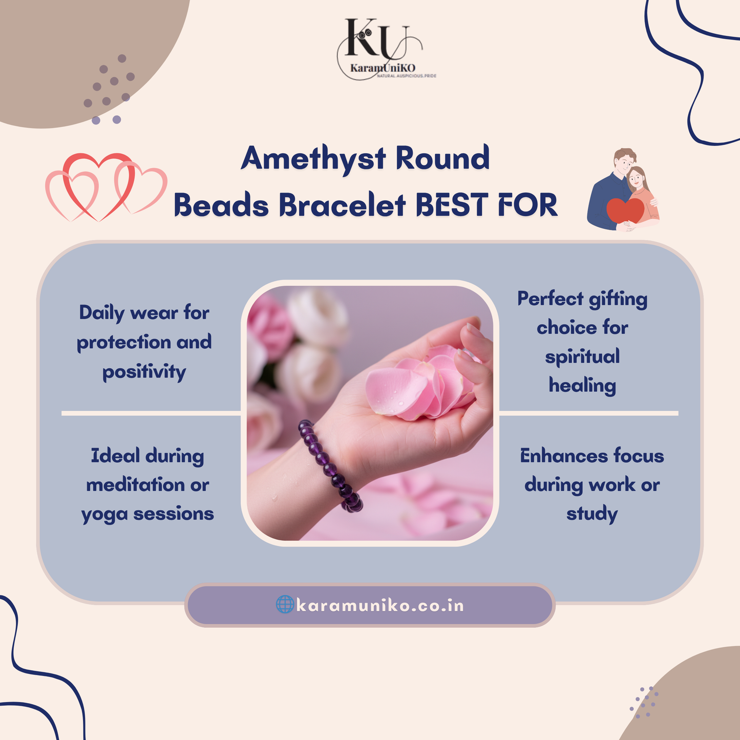 Amethyst Round Beads Bracelet