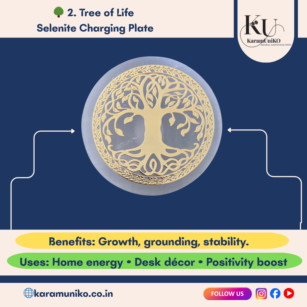 Tree of Life Selenite Charging Plate