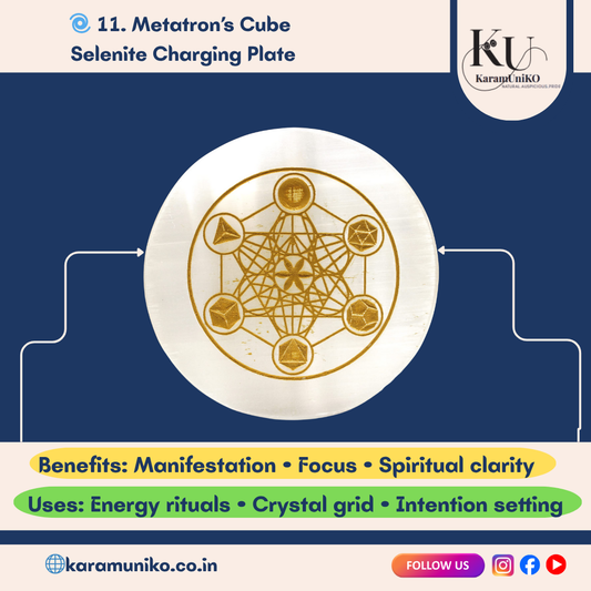 Metatron’s Cube Selenite Charging Plate