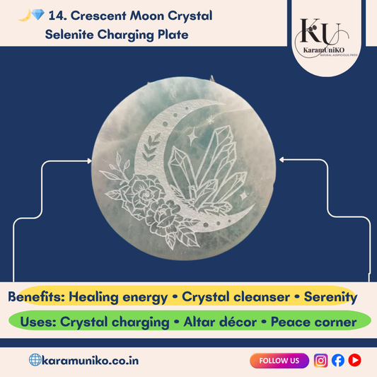 Crescent Moon Crystal Selenite Charging Plate