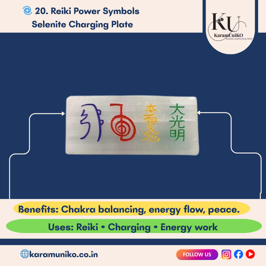 Reiki Power Symbols Selenite Charging Plate
