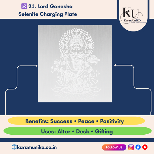 Lord Ganesha Selenite Charging Plate