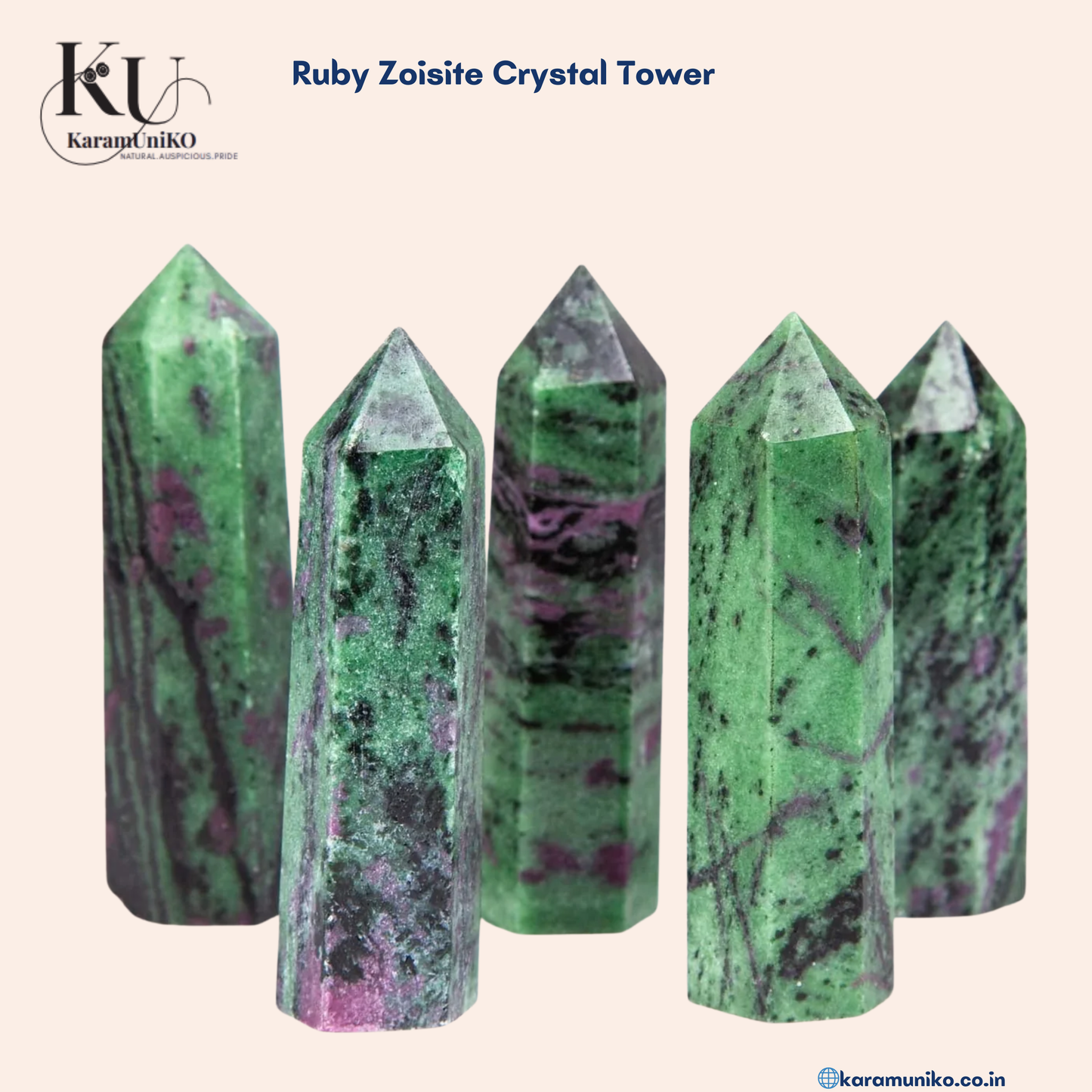 Ruby Zoisite Crystal Tower