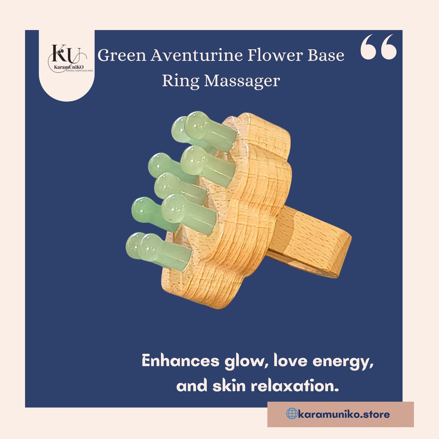 Green Aventurine Flower Base Ring Massager