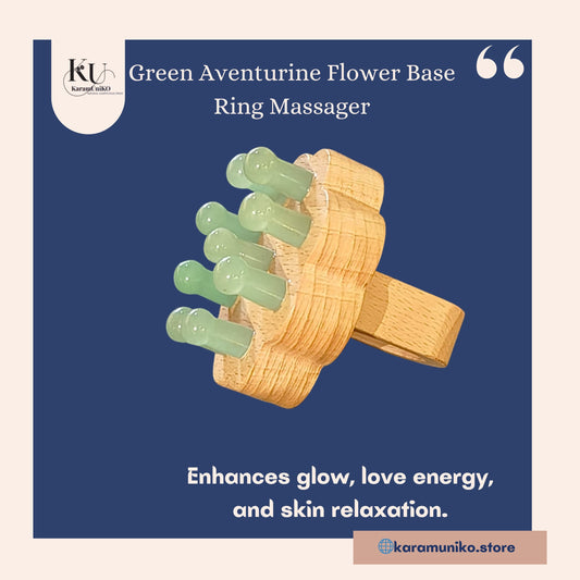 Green Aventurine Flower Base Ring Massager
