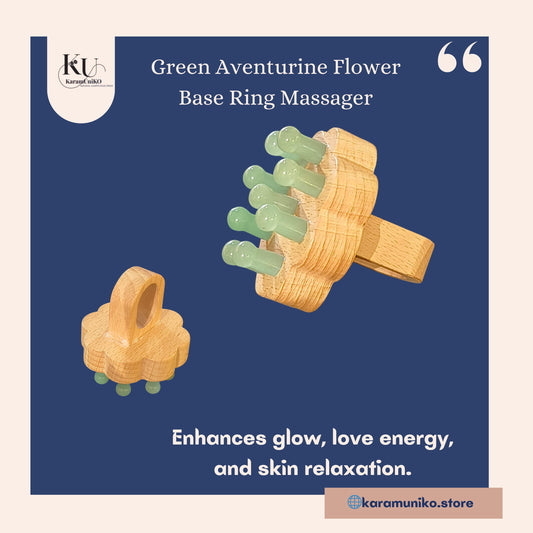 Green Aventurine Flower Base Ring Massager