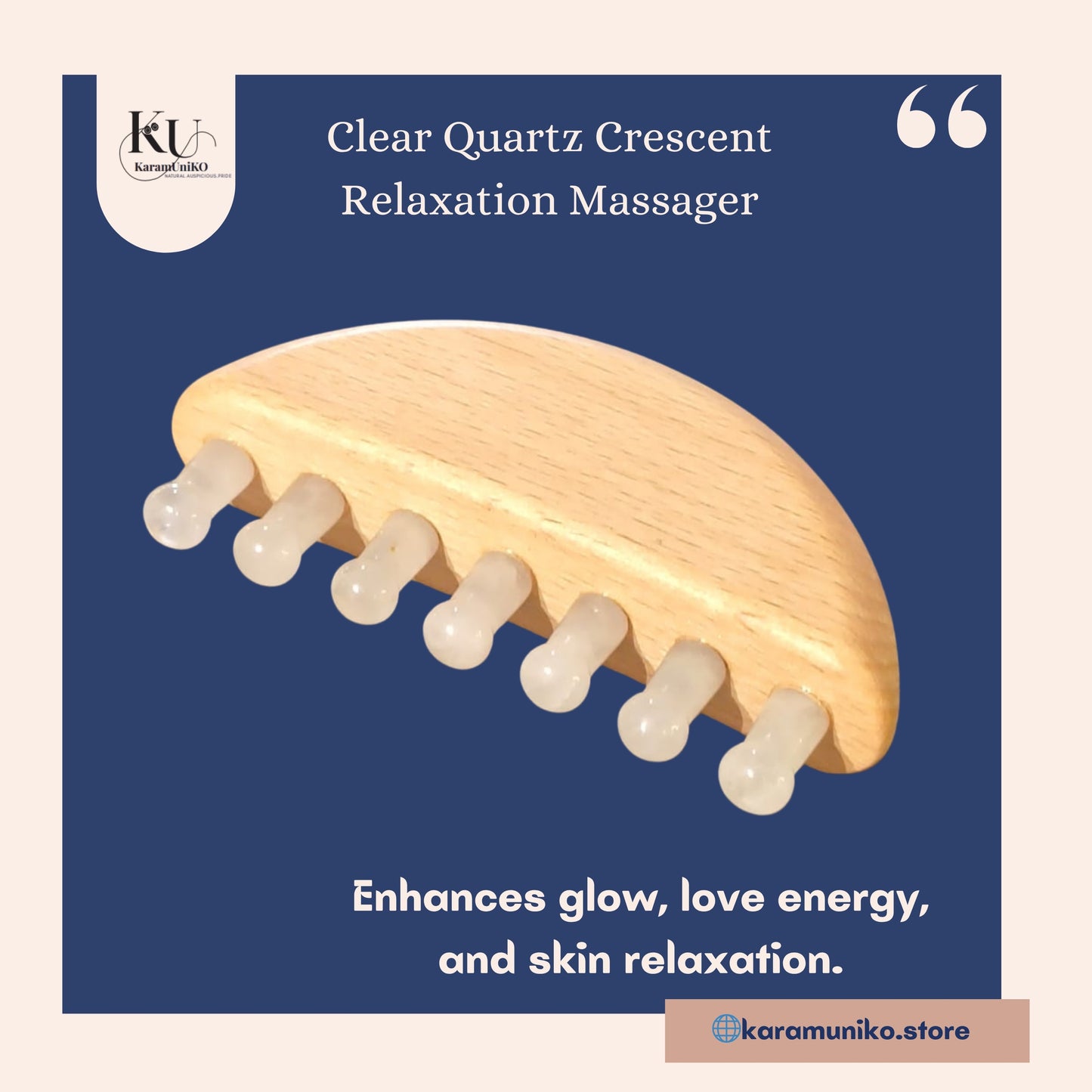 Clear Quartz Crescent Relaxation Massager