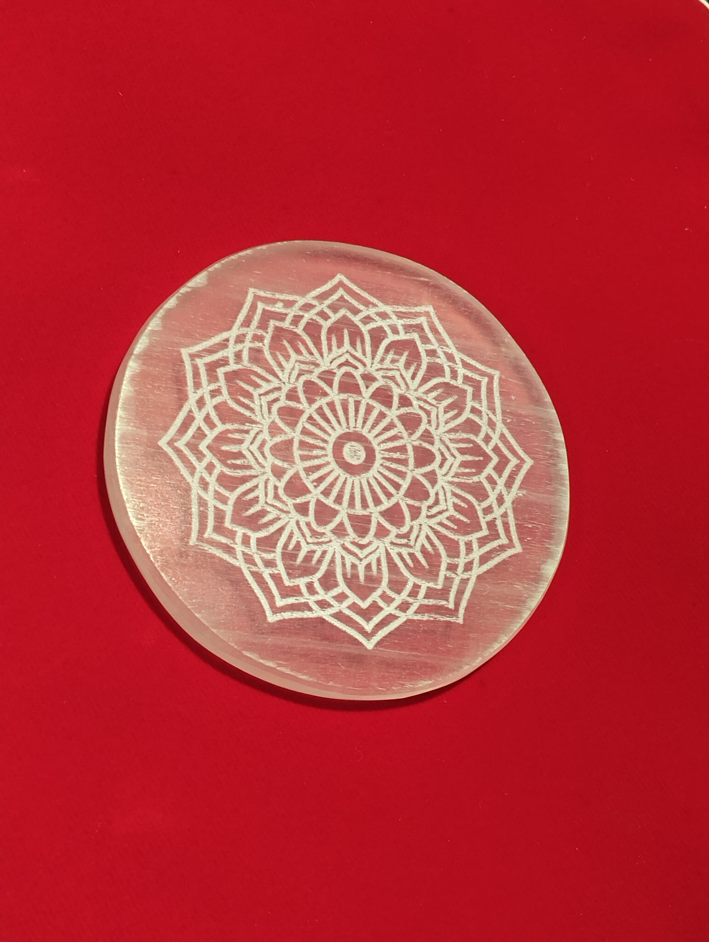 Mandala Selenite Plate