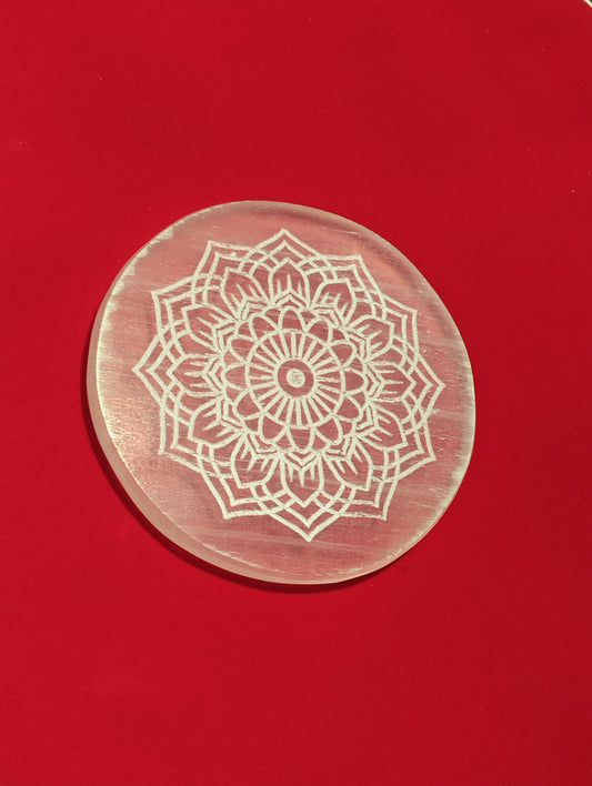 Mandala Selenite Plate