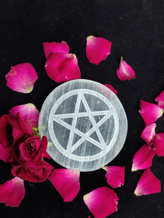 Pentacle Selenite Plate