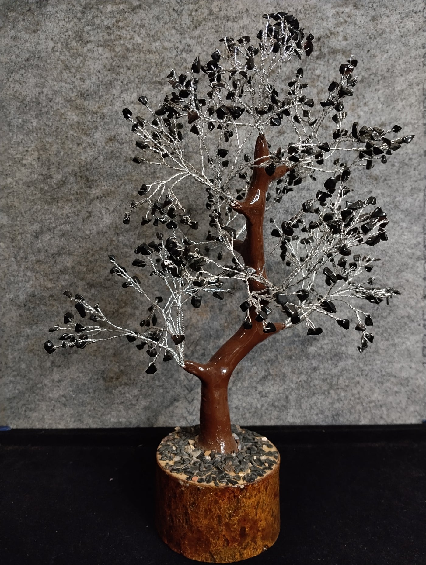 Black Obsidian Crystal Chips Tree