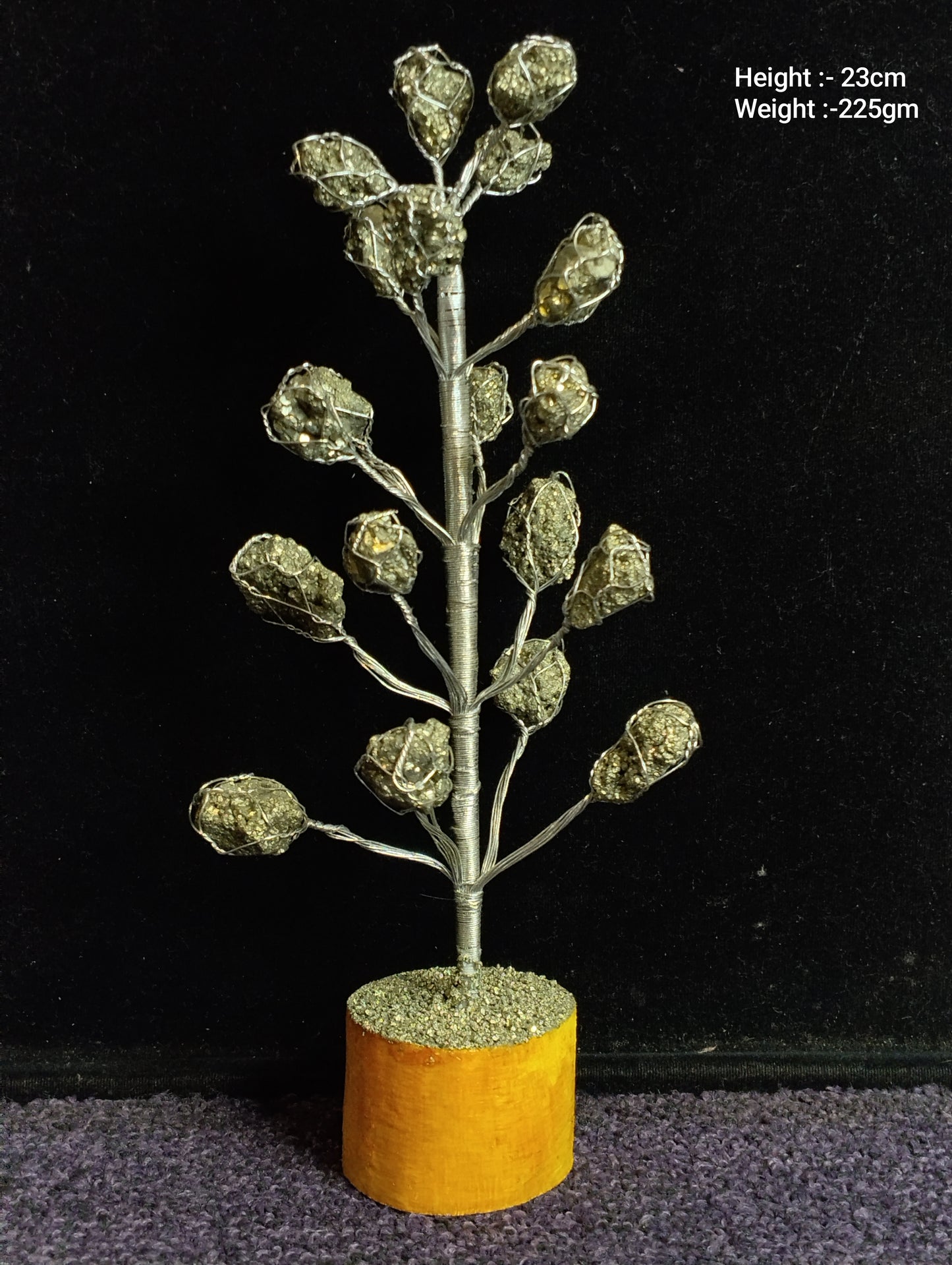 Pyrite tree in silver wire