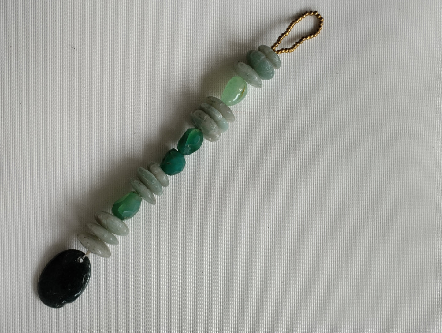 Green Aventurine & Agate Hanging with Black Stone Pendant
