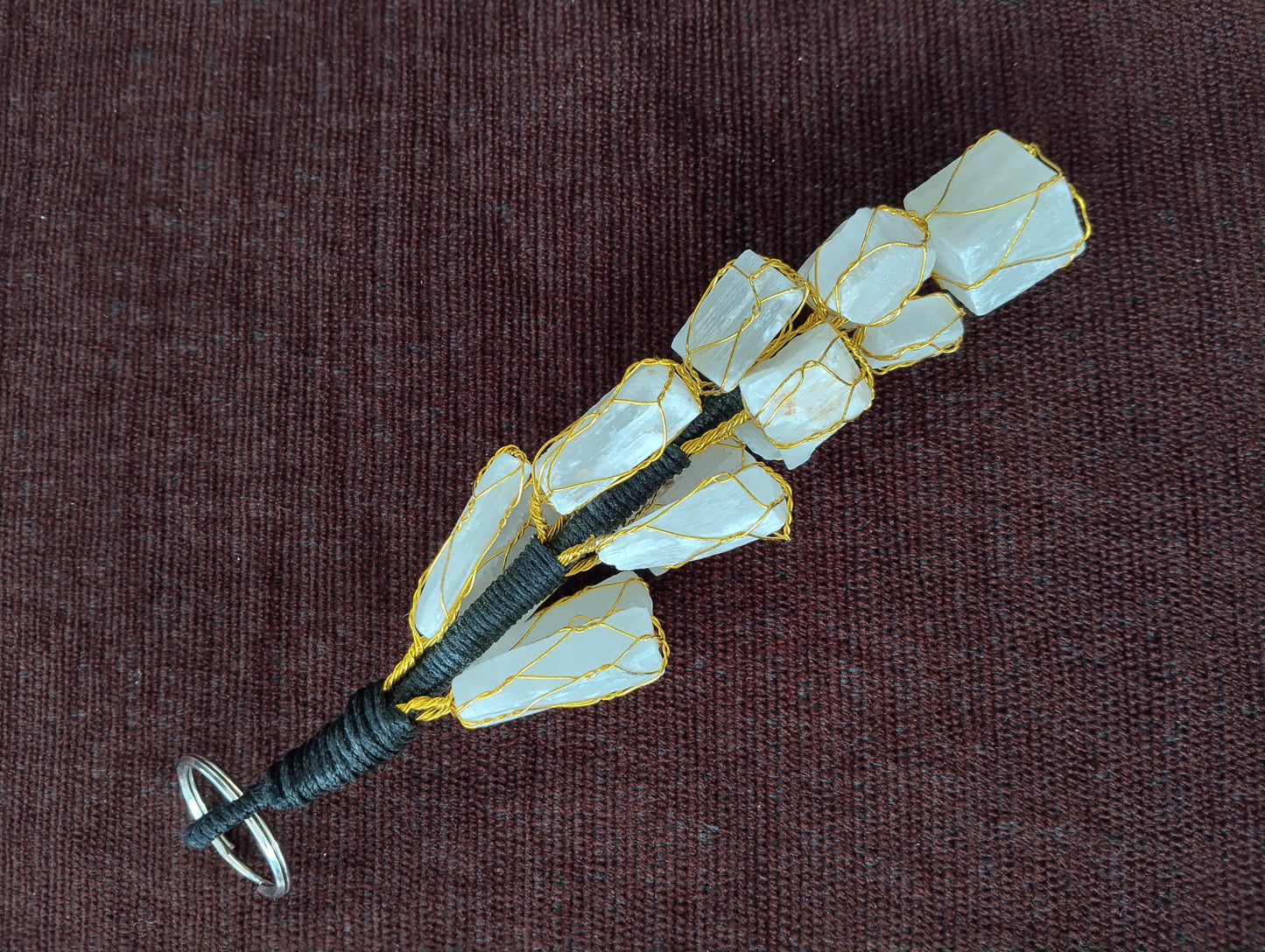 Wire-Wrapped Selenite Hanging Ornament