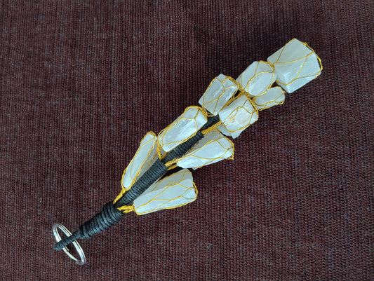 Wire-Wrapped Selenite Hanging Ornament