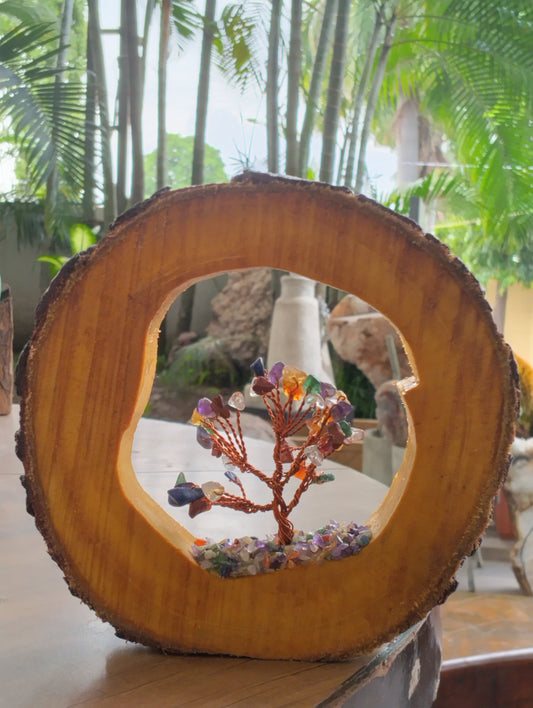 Glowing Gem Tree in Hollow Log