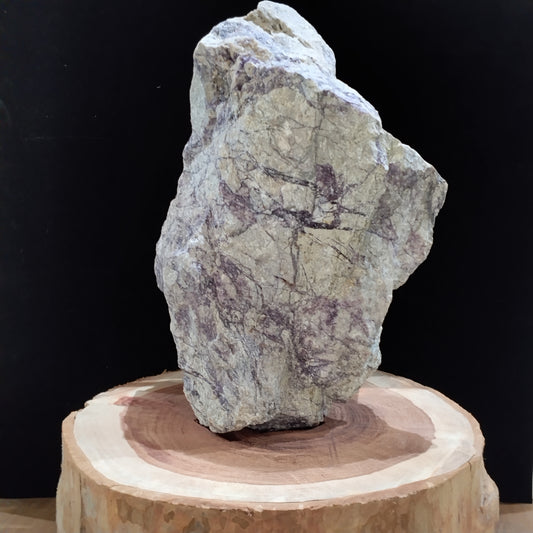 Earthbound Harmony Stone on Handcrafted Wooden Base