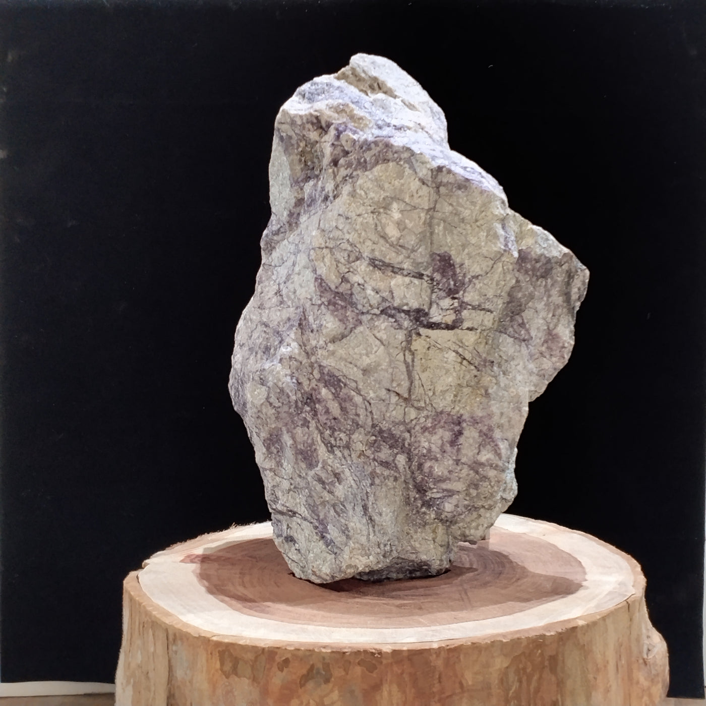 Earthbound Harmony Stone on Handcrafted Wooden Base