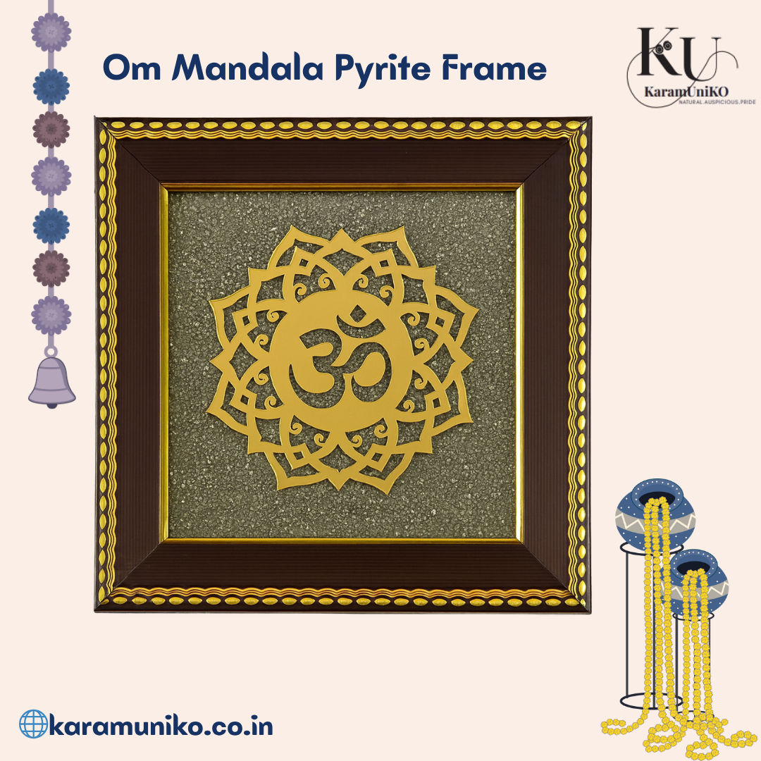 Om Mandala Pyrite Frame